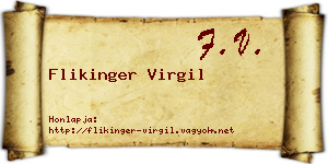 Flikinger Virgil névjegykártya